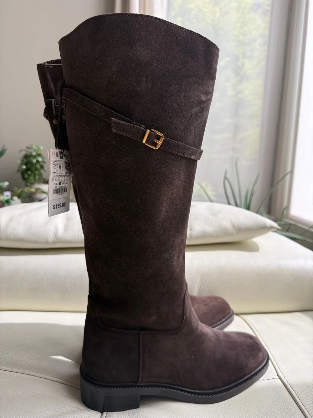 Zara Split Suede Riding Boots